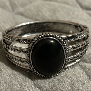 Elegant Silver and Black Women's Bracelet